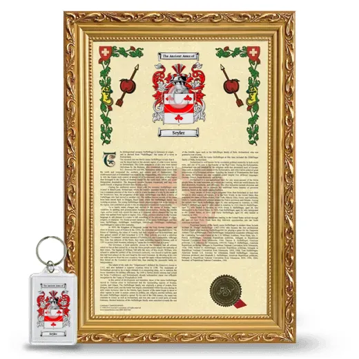 Seyler Framed Armorial History and Keychain - Gold