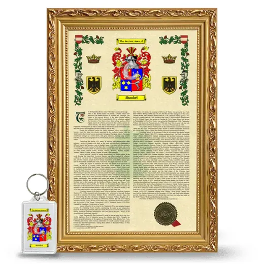 Shankel Framed Armorial History and Keychain - Gold