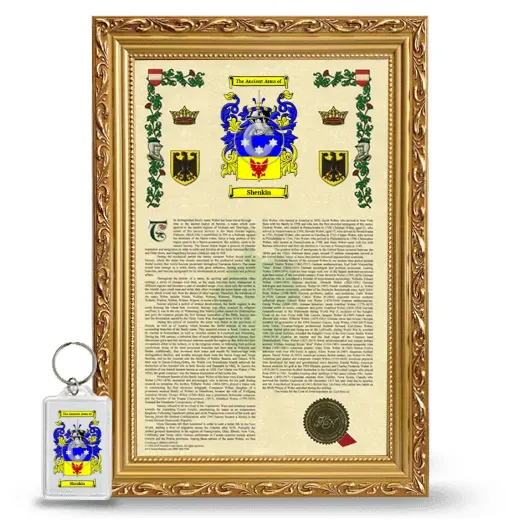 Shenkin Framed Armorial History and Keychain - Gold