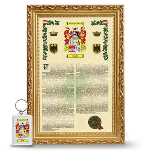 Shoop Framed Armorial History and Keychain - Gold