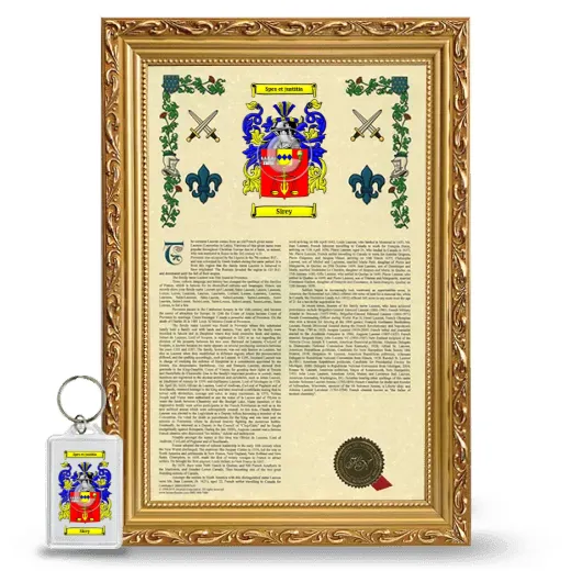 Sirey Framed Armorial History and Keychain - Gold