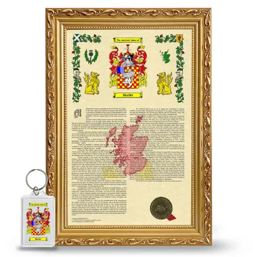 Skarlet Framed Armorial History and Keychain - Gold