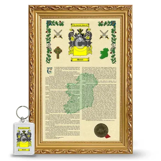 Skerrit Framed Armorial History and Keychain - Gold