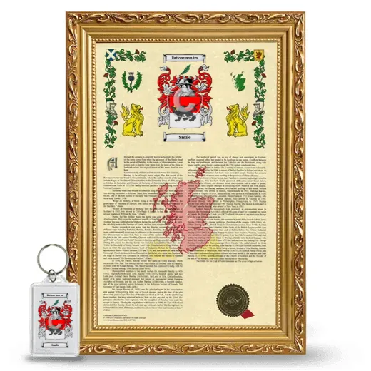 Smile Framed Armorial History and Keychain - Gold