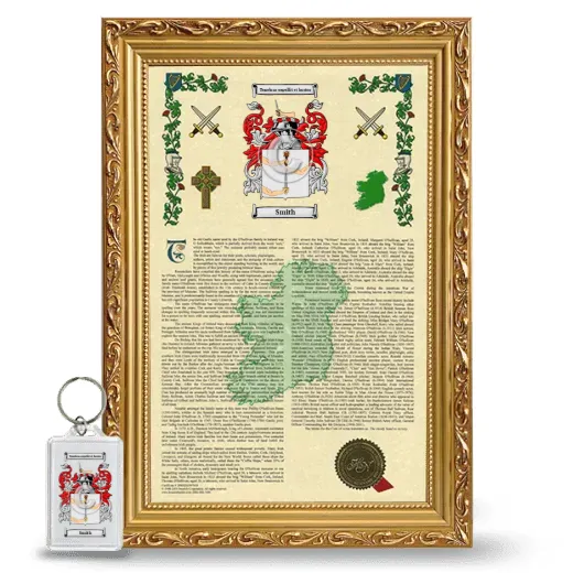 Smith Framed Armorial History and Keychain - Gold