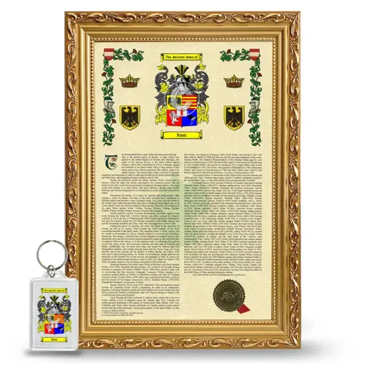 Snur Framed Armorial History and Keychain - Gold