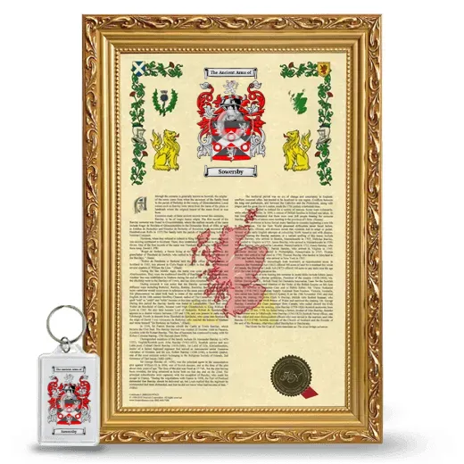 Sowersby Framed Armorial History and Keychain - Gold