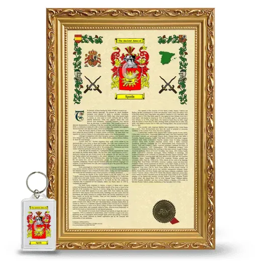 Spada Framed Armorial History and Keychain - Gold