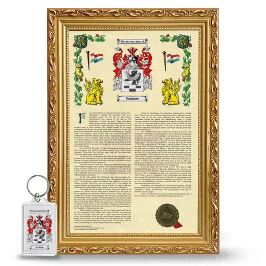 Stamme Framed Armorial History and Keychain - Gold