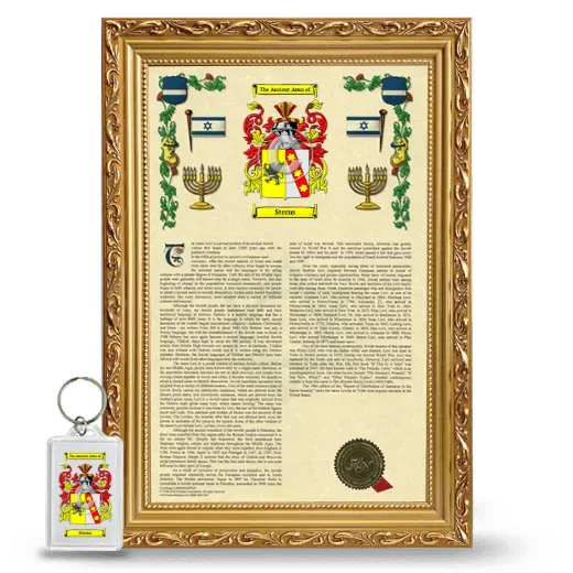 Sterns Framed Armorial History and Keychain - Gold