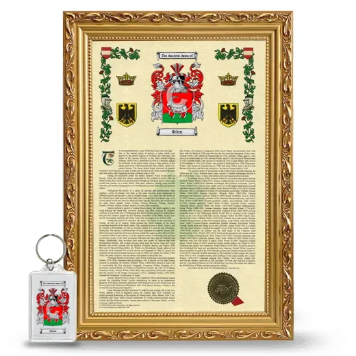 Stien Framed Armorial History and Keychain - Gold