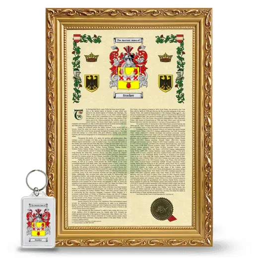 Stocker Framed Armorial History and Keychain - Gold