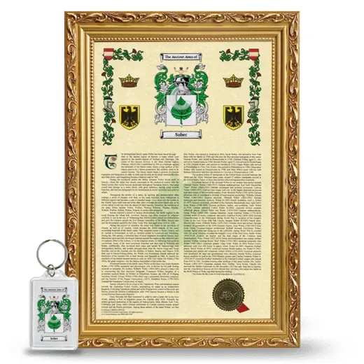 Suber Framed Armorial History and Keychain - Gold