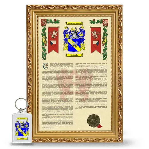Svoboda Framed Armorial History and Keychain - Gold