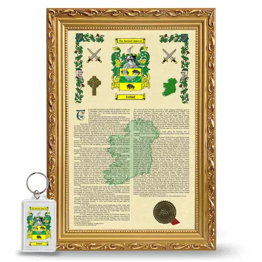 Swind Framed Armorial History and Keychain - Gold