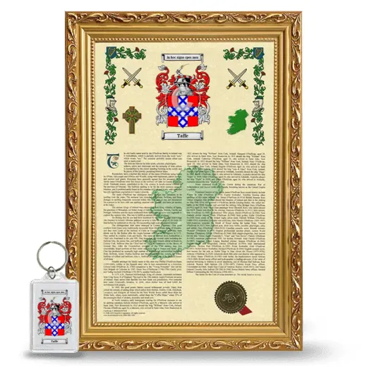 Taffe Framed Armorial History and Keychain - Gold