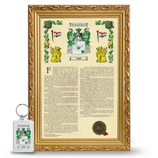 Takel Framed Armorial History and Keychain - Gold