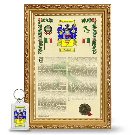 Tamburri Framed Armorial History and Keychain - Gold