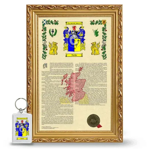 Tarvis Framed Armorial History and Keychain - Gold