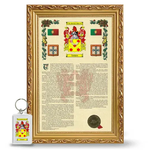 Tavares Framed Armorial History and Keychain - Gold