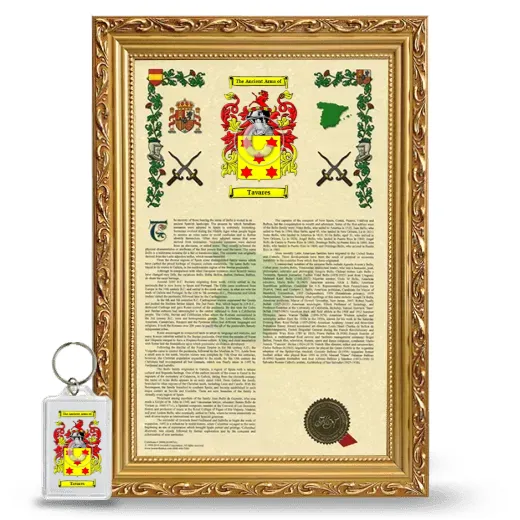 Tavares Framed Armorial History and Keychain - Gold