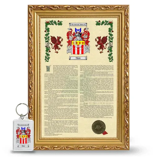 Thow Framed Armorial History and Keychain - Gold