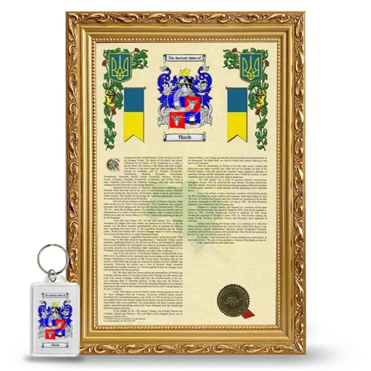 Tkach Framed Armorial History and Keychain - Gold
