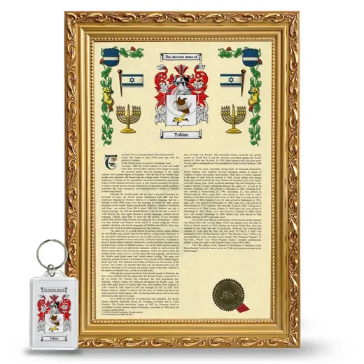 Tobias Framed Armorial History and Keychain - Gold