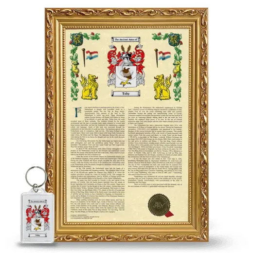 Toby Framed Armorial History and Keychain - Gold