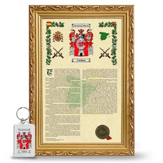 Toledano Framed Armorial History and Keychain - Gold