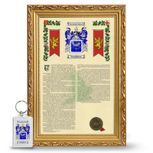 Tompkinson Framed Armorial History and Keychain - Gold
