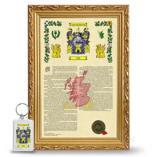 Tori Framed Armorial History and Keychain - Gold
