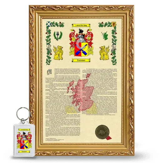 Torrence Framed Armorial History and Keychain - Gold