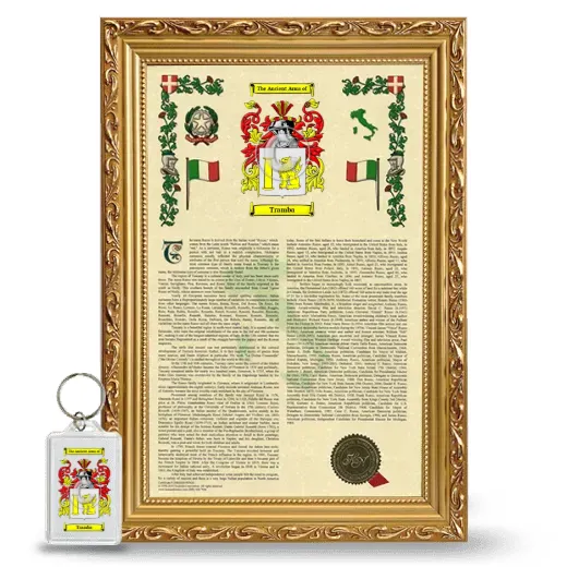 Tramba Framed Armorial History and Keychain - Gold