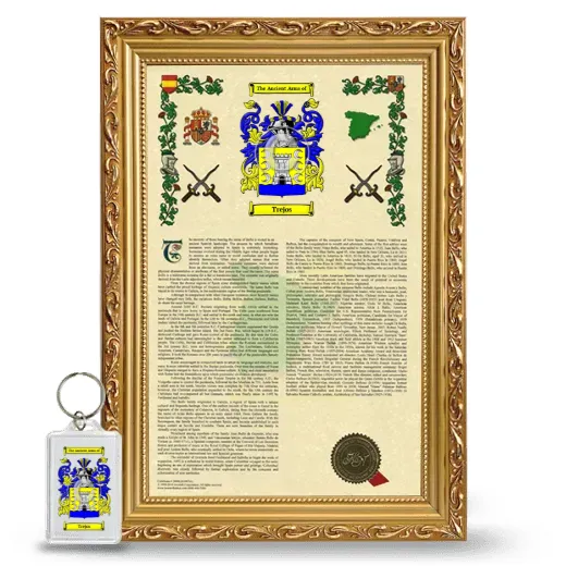 Trejos Framed Armorial History and Keychain - Gold