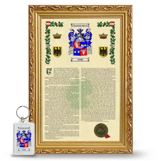 Trenk Framed Armorial History and Keychain - Gold