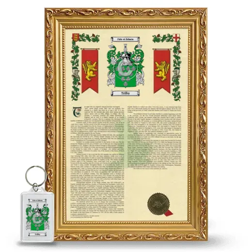 Trilby Framed Armorial History and Keychain - Gold
