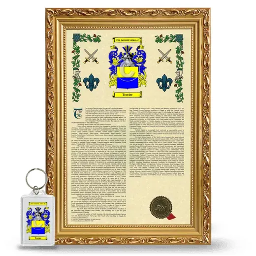 Trotier Framed Armorial History and Keychain - Gold