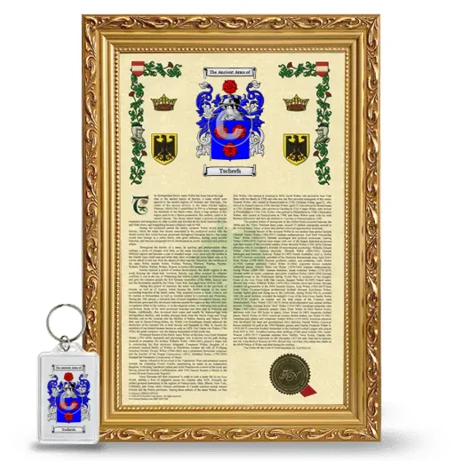 Tschech Framed Armorial History and Keychain - Gold