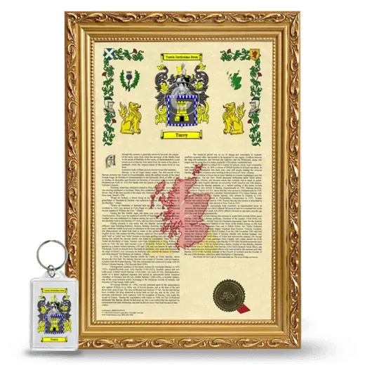 Turey Framed Armorial History and Keychain - Gold