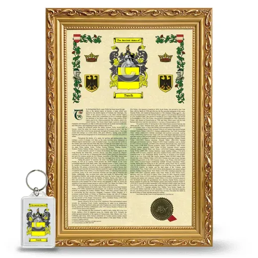 Tusch Framed Armorial History and Keychain - Gold