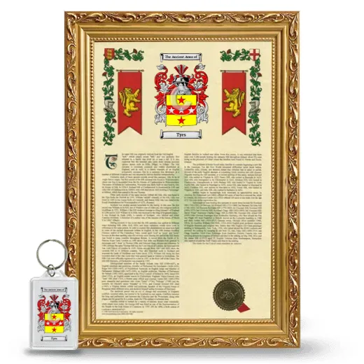 Tyes Framed Armorial History and Keychain - Gold