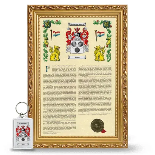 Vasse Framed Armorial History and Keychain - Gold