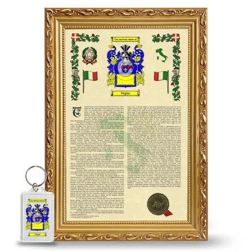 Vegna Framed Armorial History and Keychain - Gold