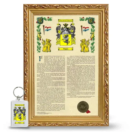 Virgen Framed Armorial History and Keychain - Gold