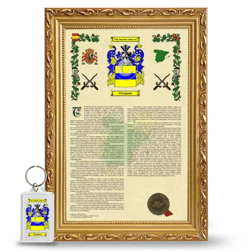 Vitamore Framed Armorial History and Keychain - Gold