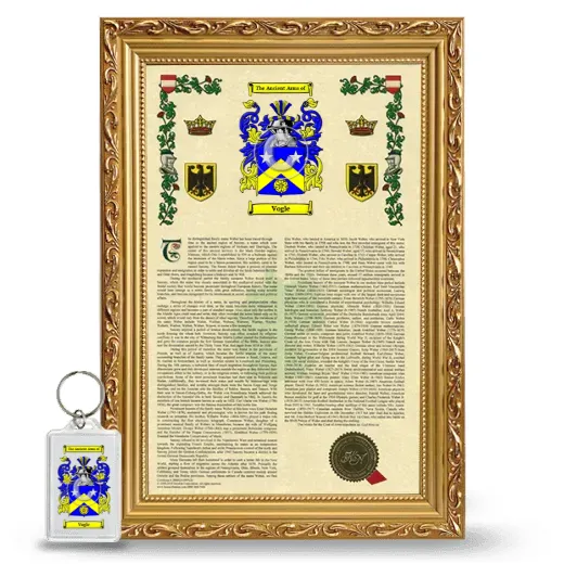 Vogle Framed Armorial History and Keychain - Gold