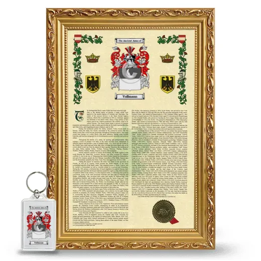 Vollmann Framed Armorial History and Keychain - Gold