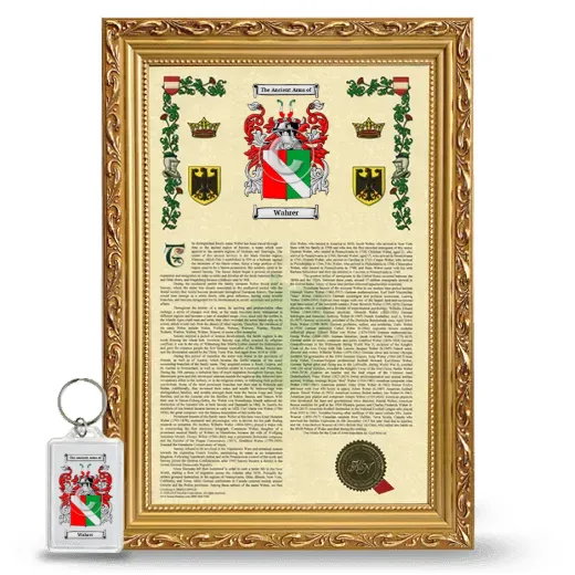 Wahrer Framed Armorial History and Keychain - Gold