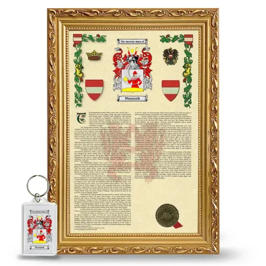 Wasmuth Framed Armorial History and Keychain - Gold